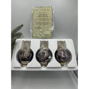 Bradford Exchange 1999 Ornament Set Promise of a Savior Porcelain Nativity Blue